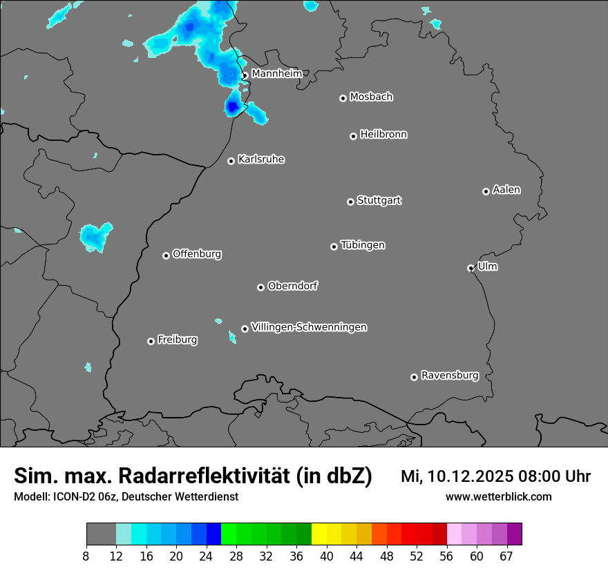 Modellkarten Simuliertes Radarbild