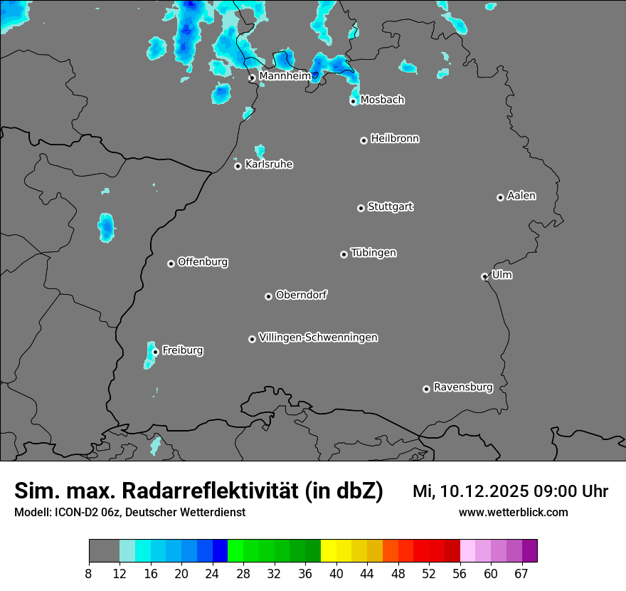 Modellkarten Simuliertes Radarbild