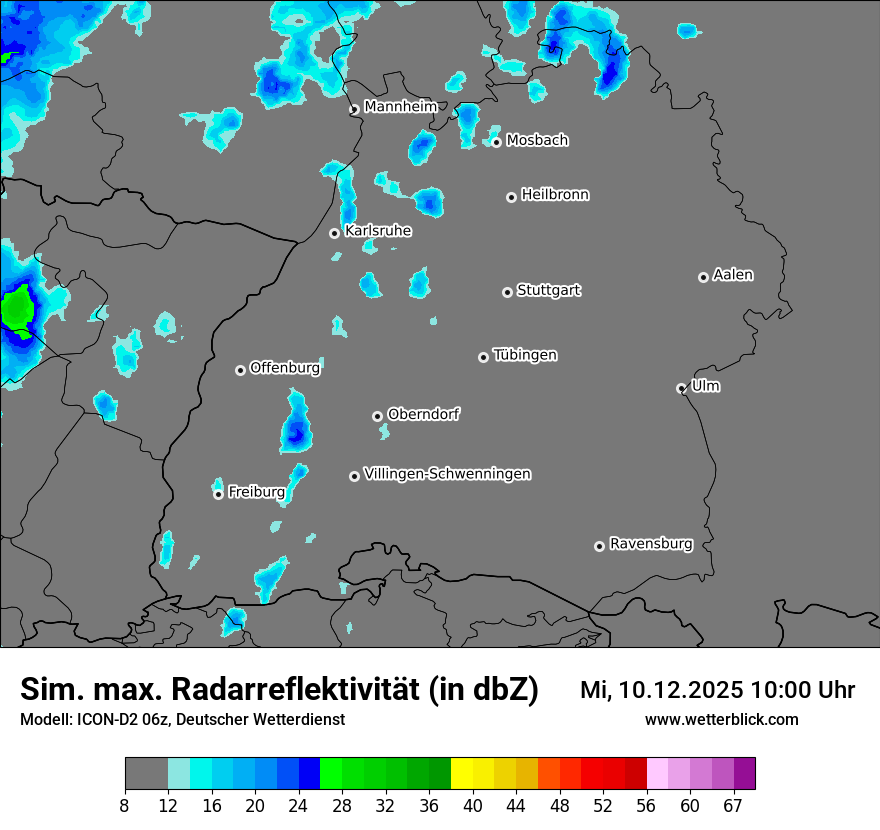 Modellkarten Simuliertes Radarbild