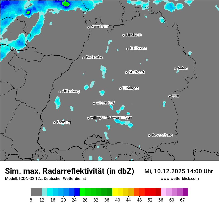 Modellkarten Simuliertes Radarbild