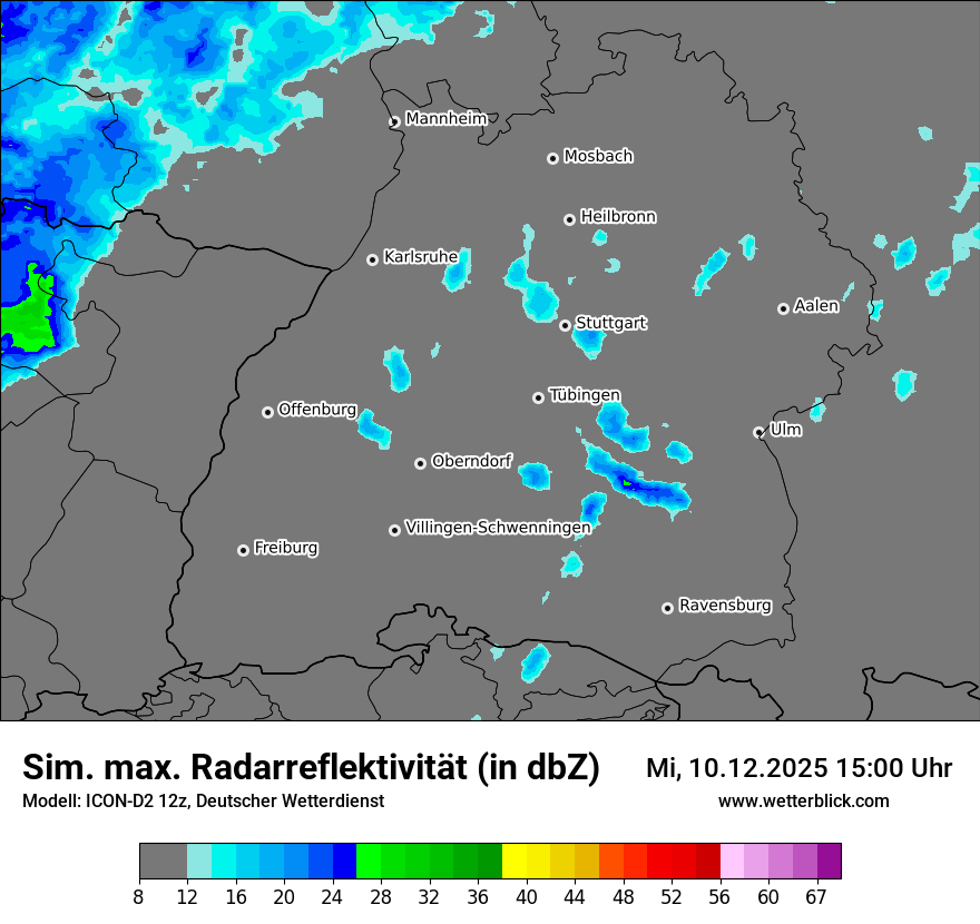 Modellkarten Simuliertes Radarbild
