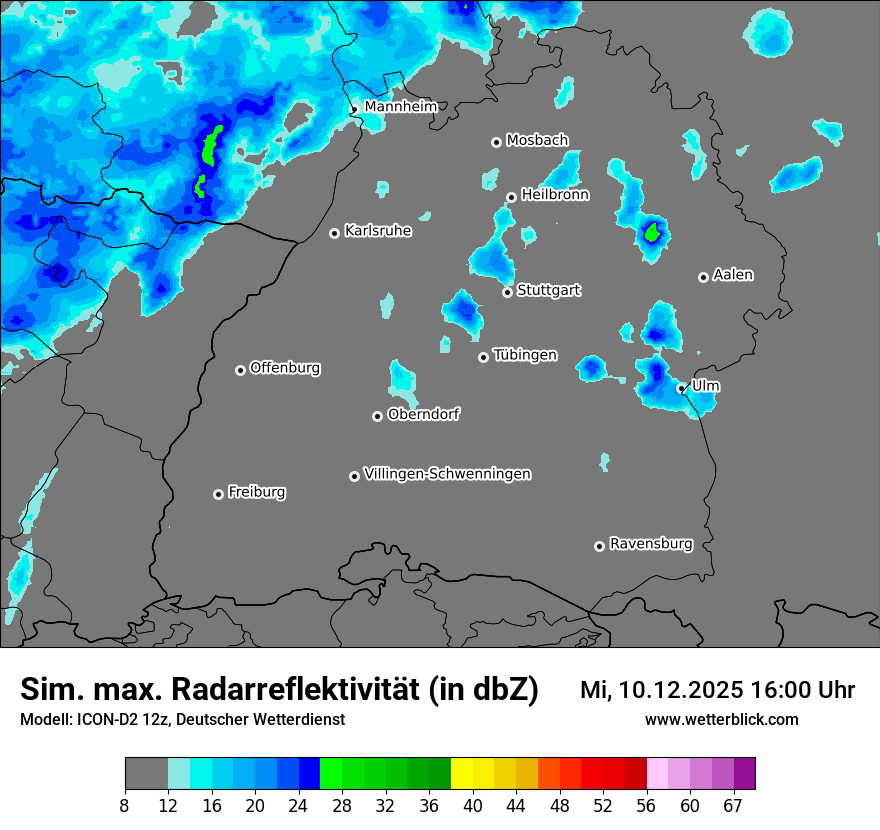 Modellkarten Simuliertes Radarbild
