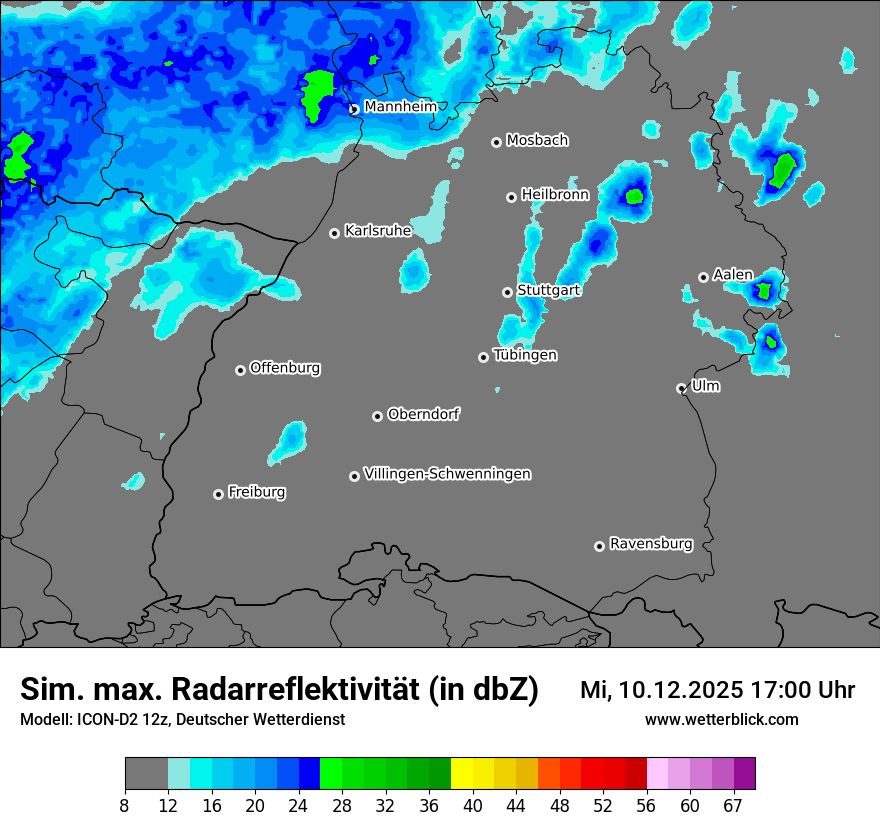 Modellkarten Simuliertes Radarbild