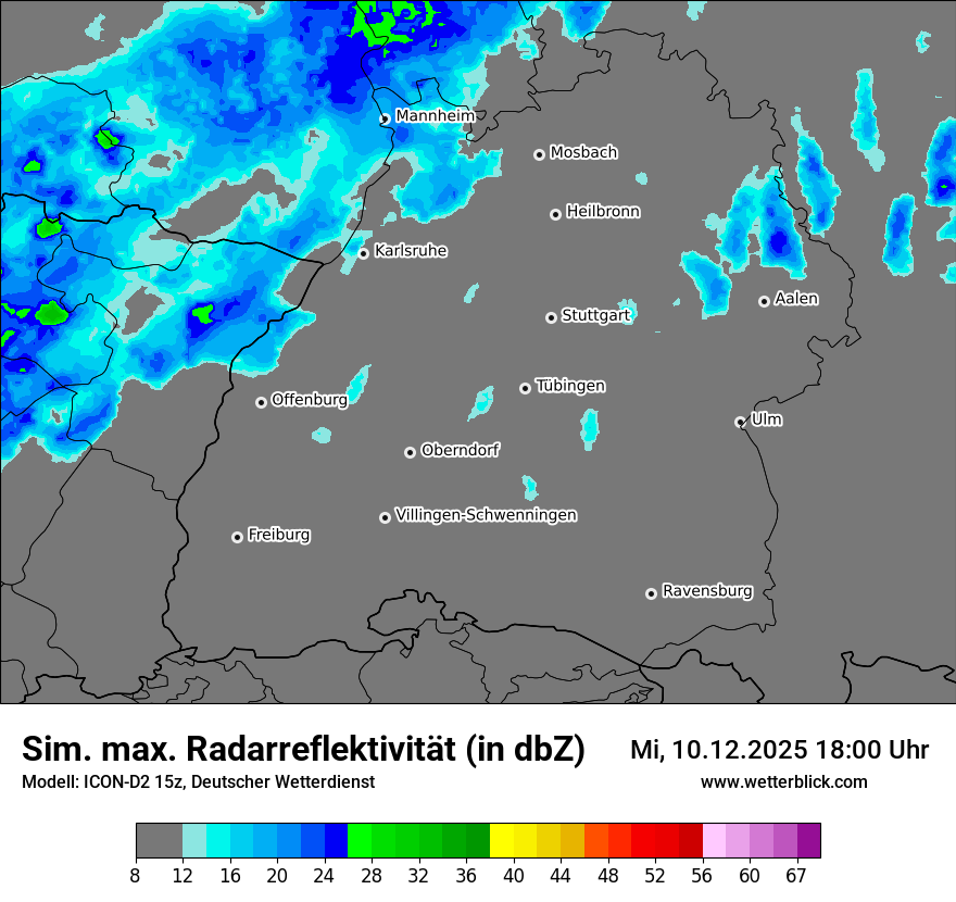 Modellkarten Simuliertes Radarbild