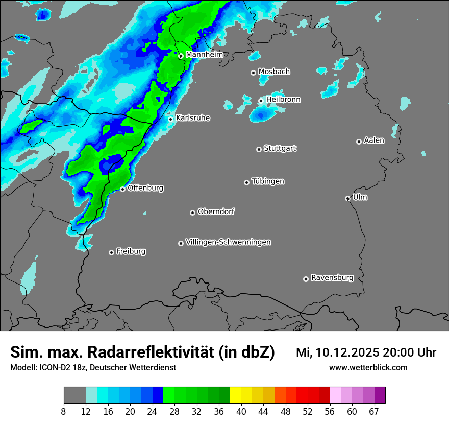 Modellkarten Simuliertes Radarbild
