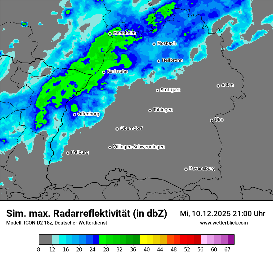 Modellkarten Simuliertes Radarbild