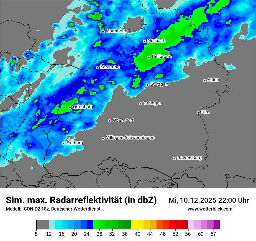 Modellkarten Simuliertes Radarbild