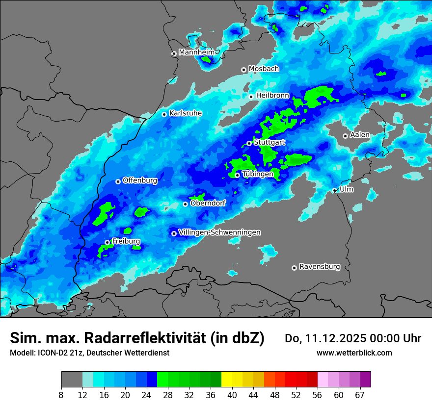 Modellkarten Simuliertes Radarbild