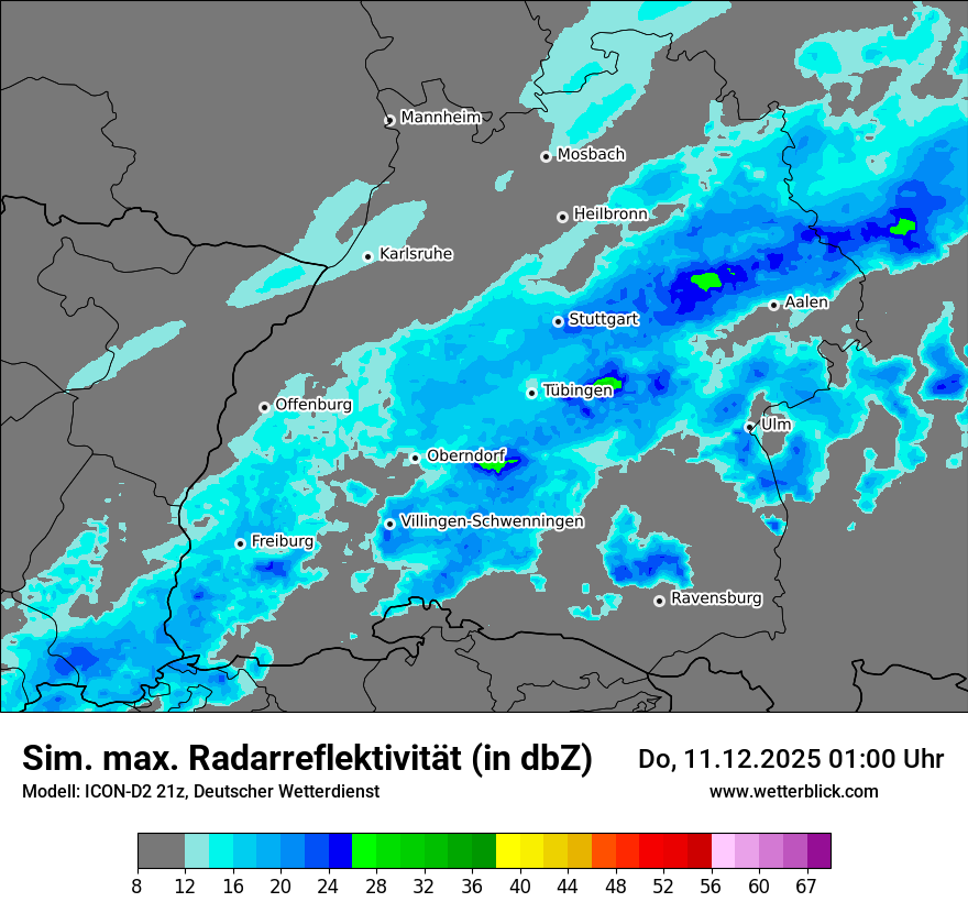 Modellkarten Simuliertes Radarbild