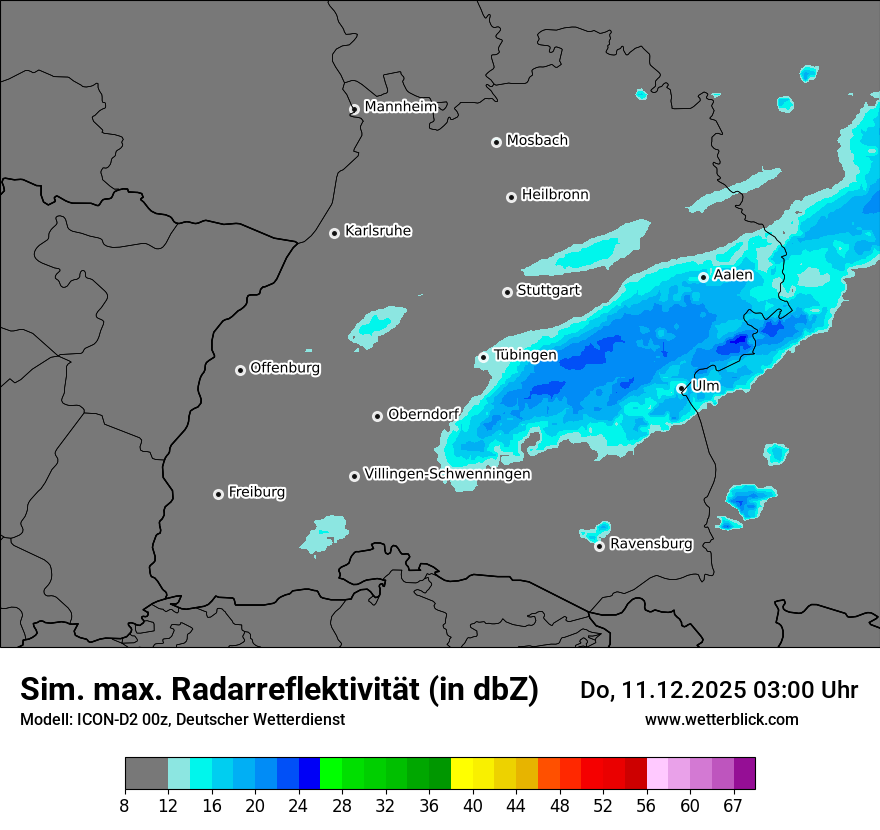 Modellkarten Simuliertes Radarbild