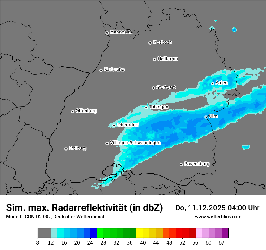 Modellkarten Simuliertes Radarbild