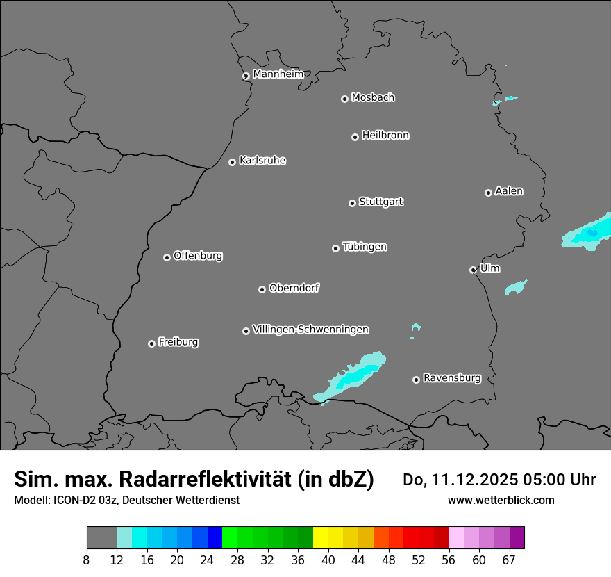 Modellkarten Simuliertes Radarbild