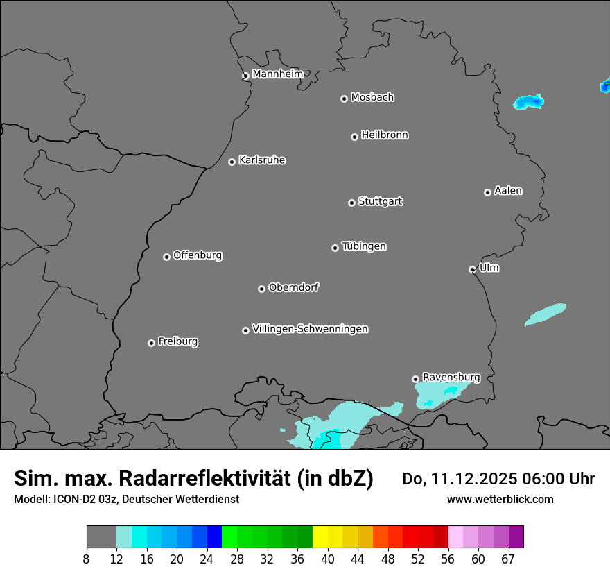 Modellkarten Simuliertes Radarbild