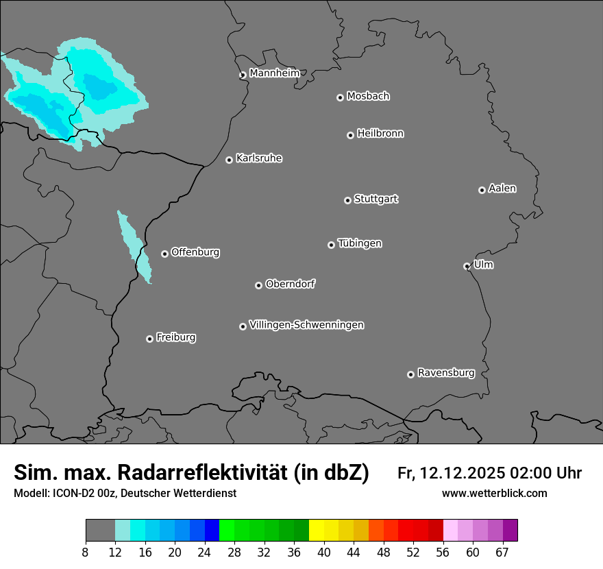 Modellkarten Simuliertes Radarbild