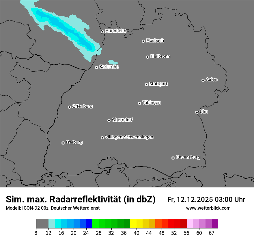 Modellkarten Simuliertes Radarbild