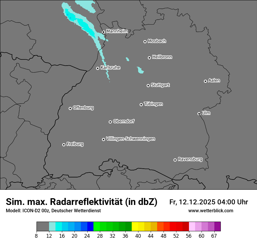 Modellkarten Simuliertes Radarbild