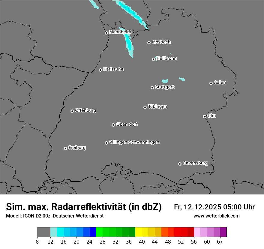 Modellkarten Simuliertes Radarbild