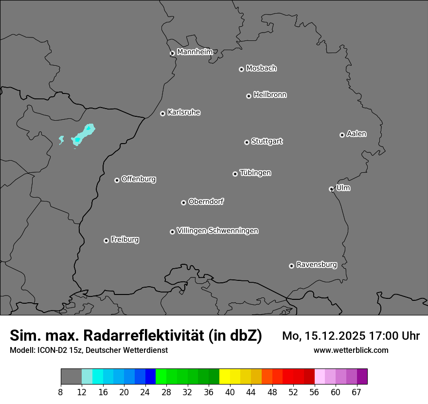 Modellkarten Simuliertes Radarbild
