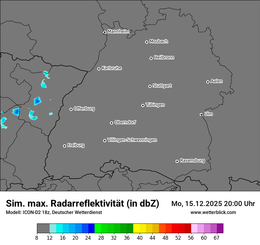 Modellkarten Simuliertes Radarbild