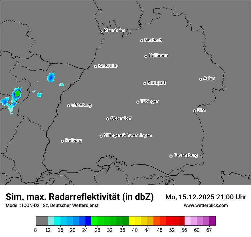 Modellkarten Simuliertes Radarbild