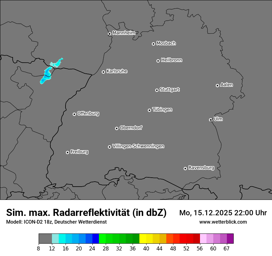 Modellkarten Simuliertes Radarbild