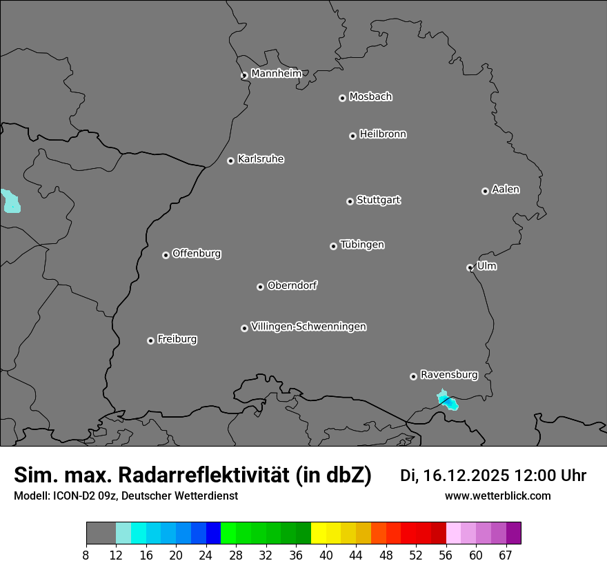 Modellkarten Simuliertes Radarbild