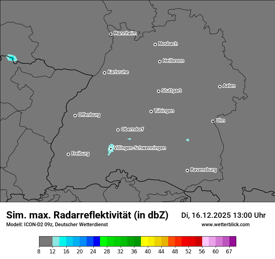 Modellkarten Simuliertes Radarbild