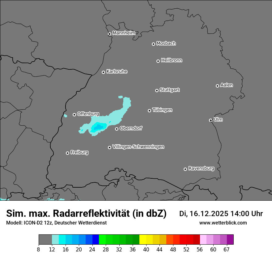 Modellkarten Simuliertes Radarbild