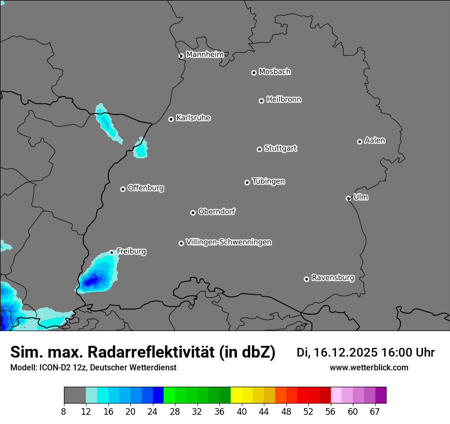 Modellkarten Simuliertes Radarbild