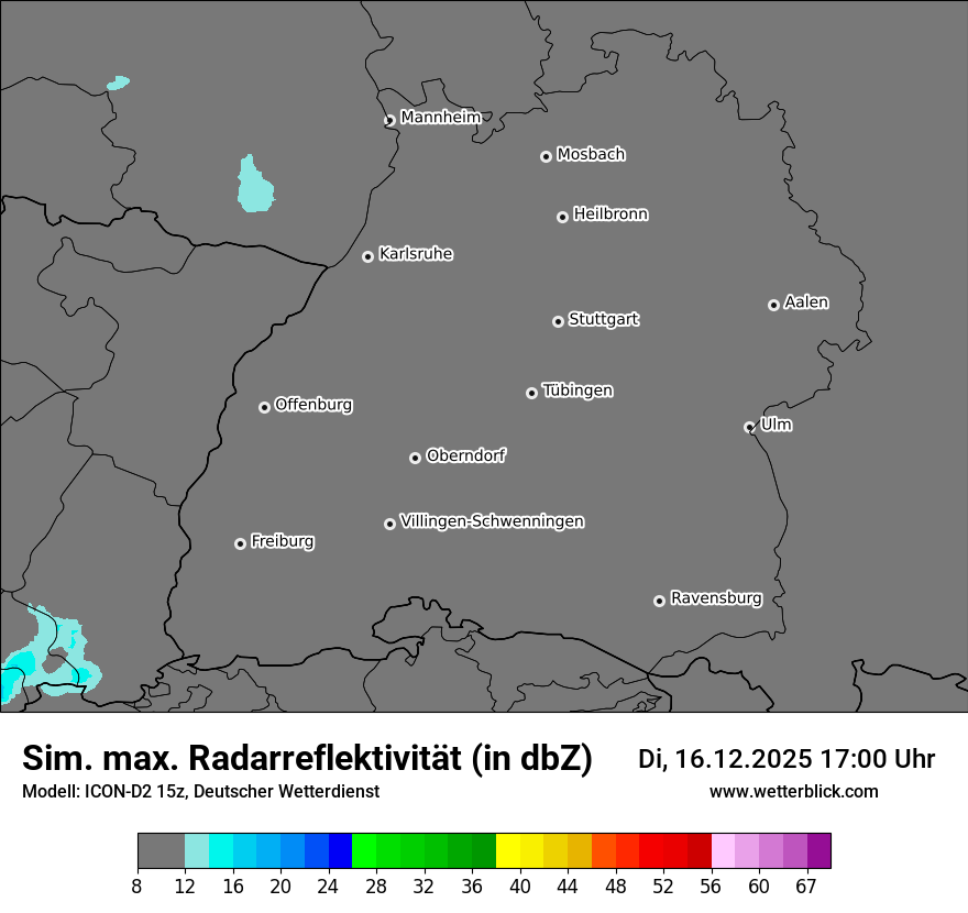 Modellkarten Simuliertes Radarbild