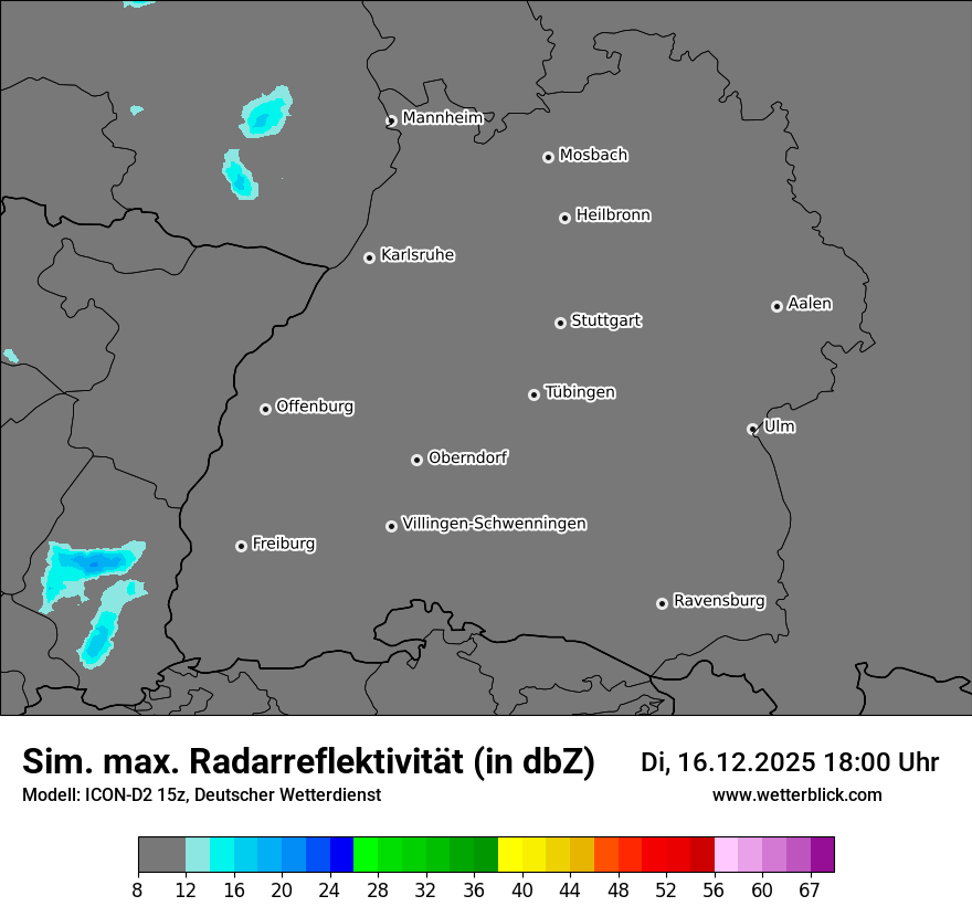 Modellkarten Simuliertes Radarbild