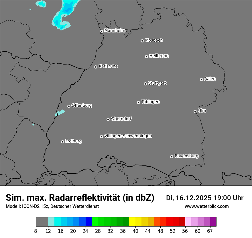 Modellkarten Simuliertes Radarbild