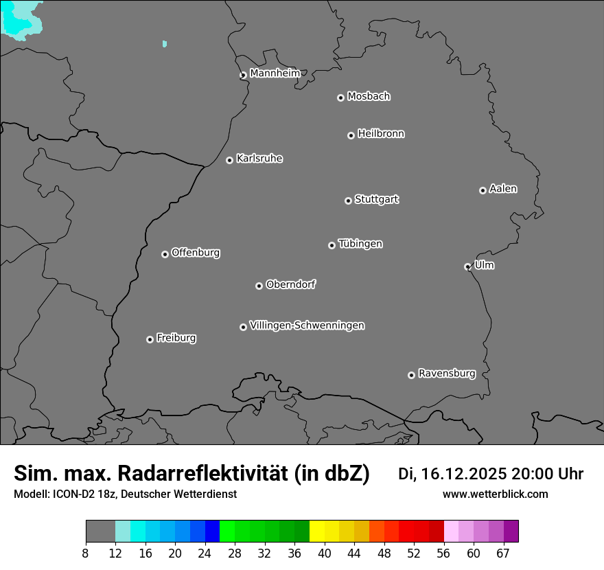 Modellkarten Simuliertes Radarbild