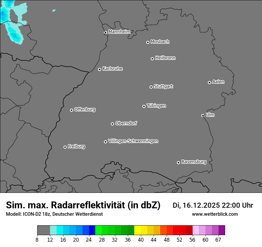 Modellkarten Simuliertes Radarbild