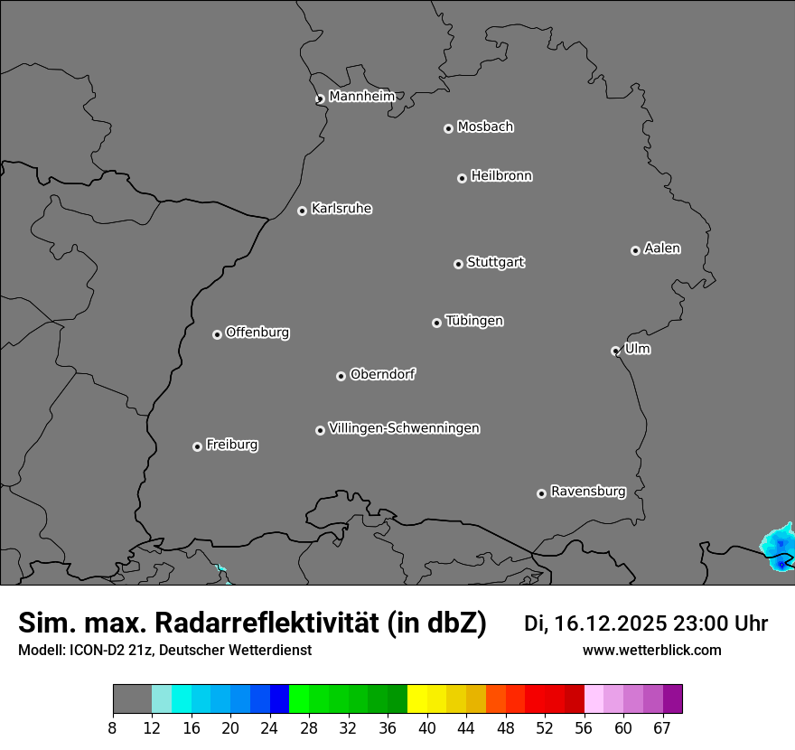 Modellkarten Simuliertes Radarbild