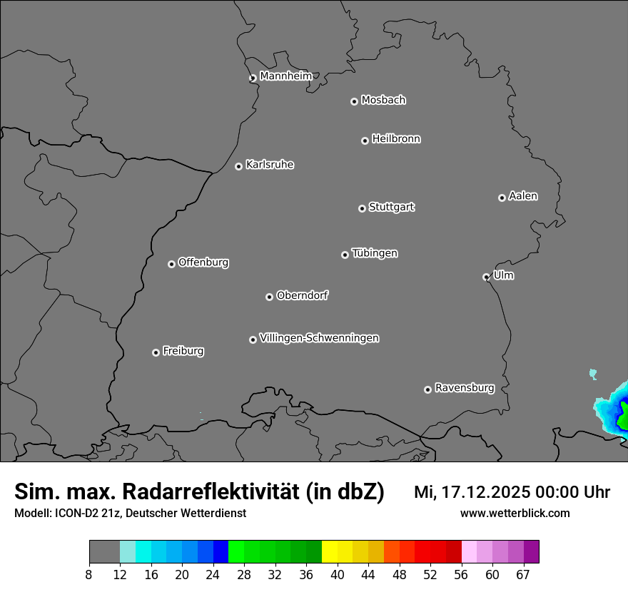 Modellkarten Simuliertes Radarbild