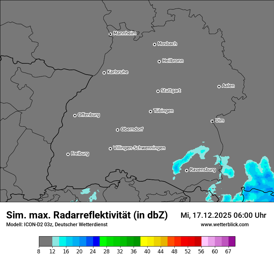 Modellkarten Simuliertes Radarbild