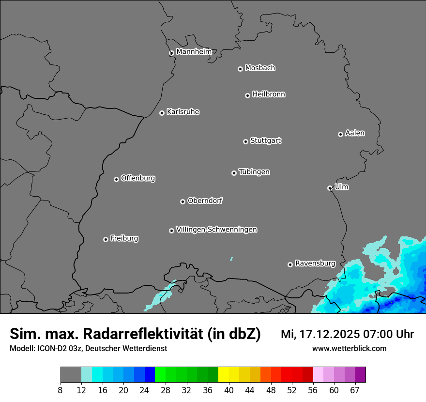 Modellkarten Simuliertes Radarbild