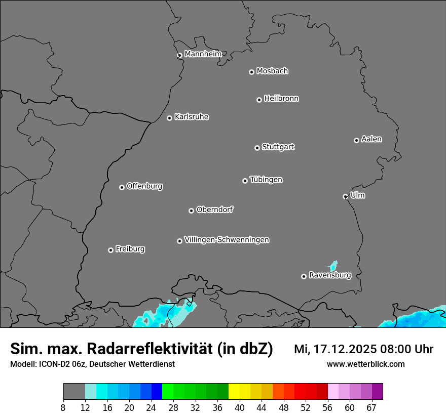 Modellkarten Simuliertes Radarbild