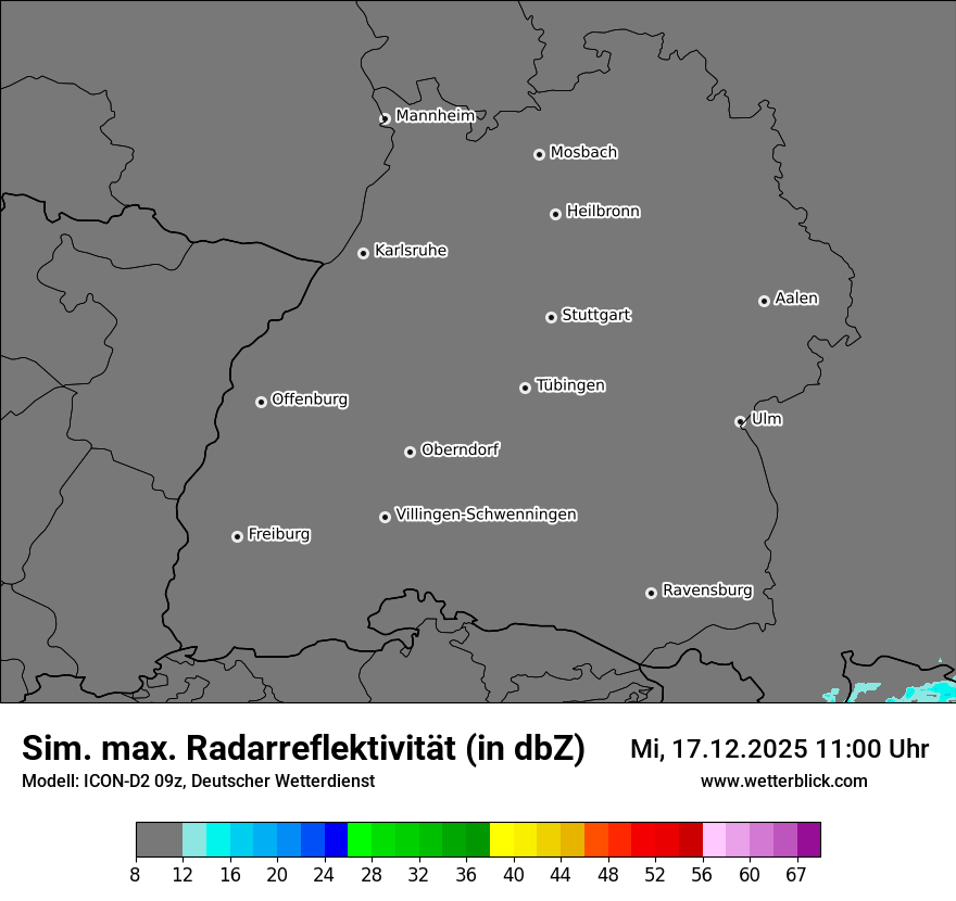Modellkarten Simuliertes Radarbild