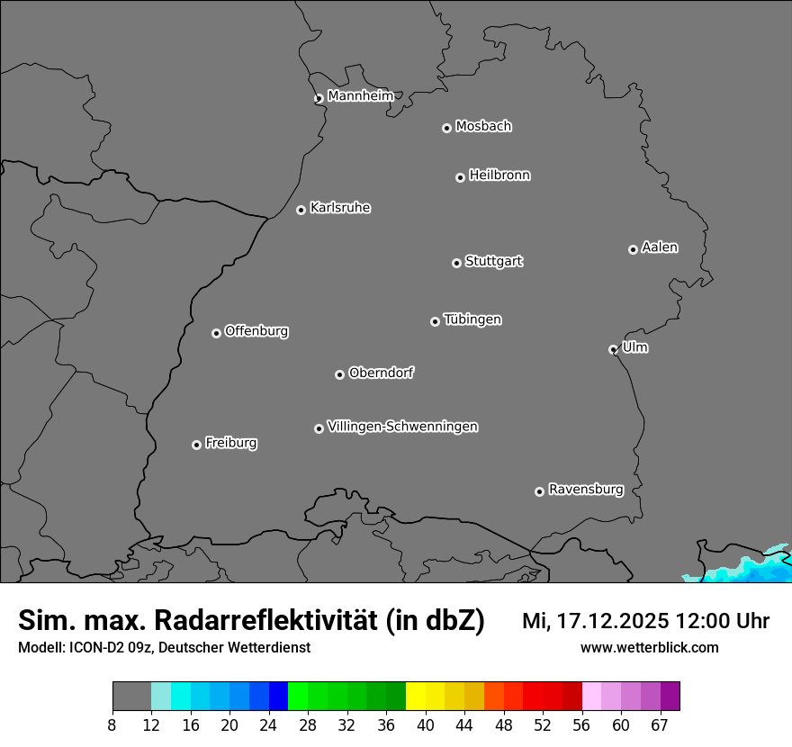 Modellkarten Simuliertes Radarbild