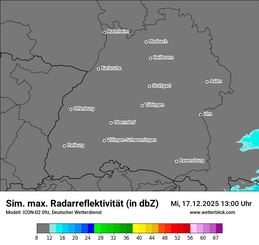 Modellkarten Simuliertes Radarbild