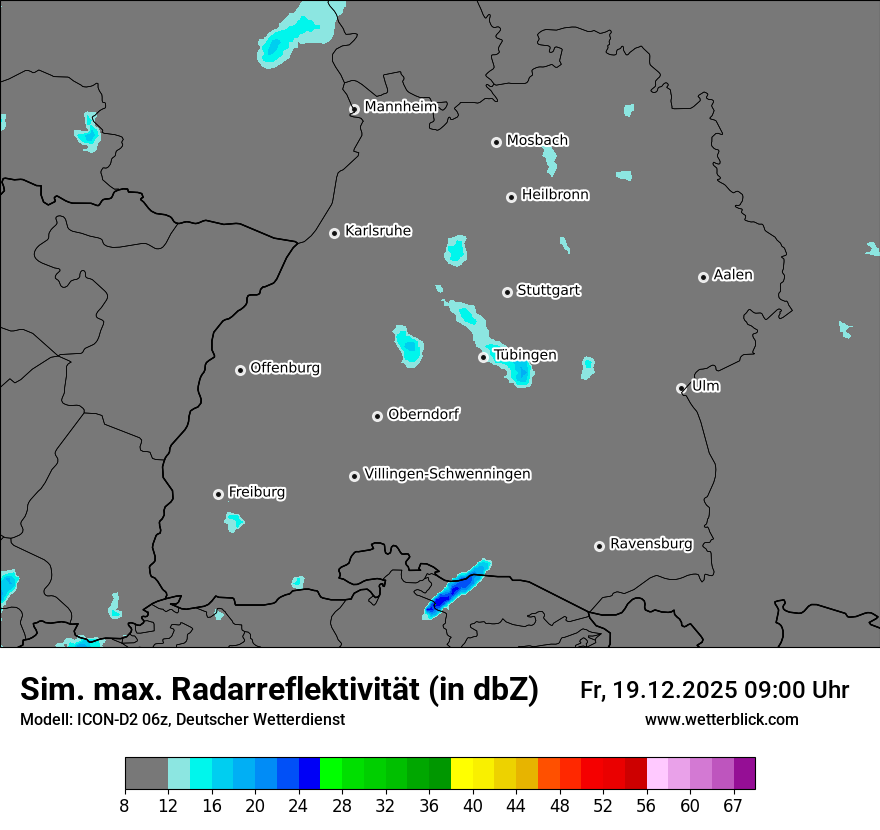 Modellkarten Simuliertes Radarbild
