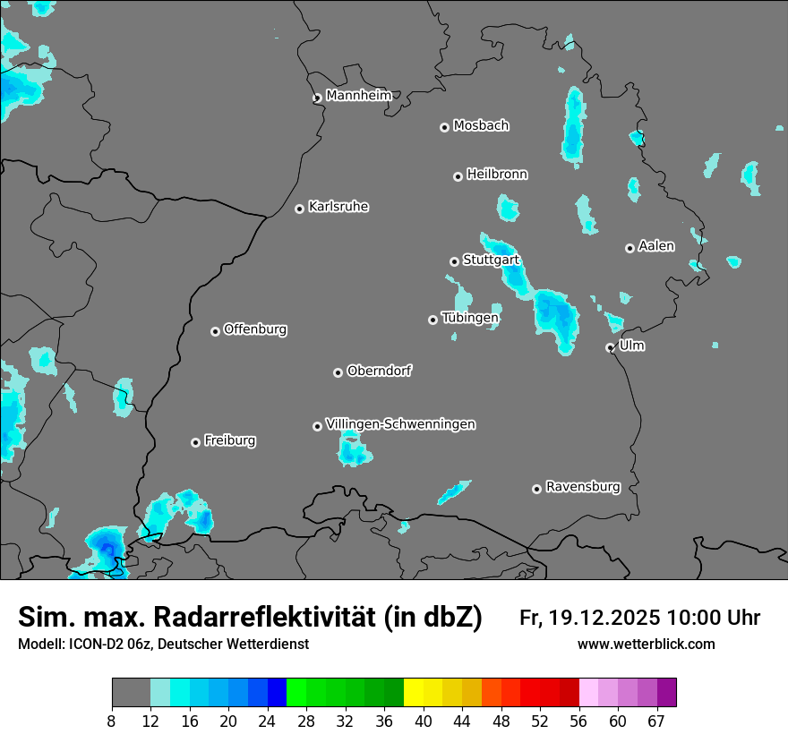 Modellkarten Simuliertes Radarbild