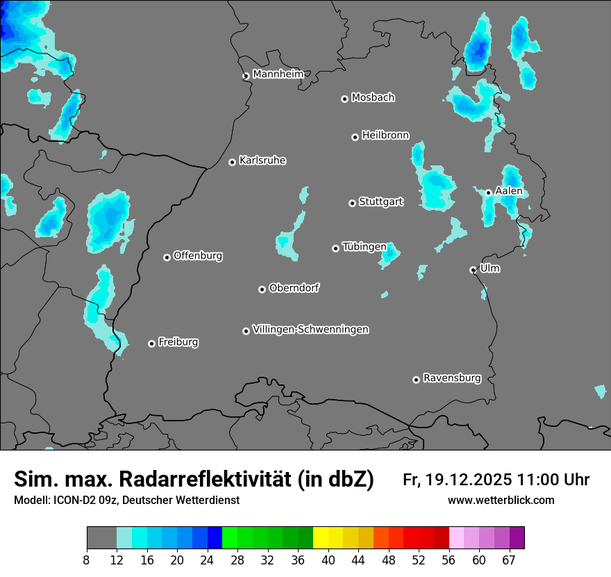 Modellkarten Simuliertes Radarbild