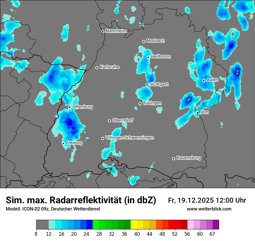 Modellkarten Simuliertes Radarbild