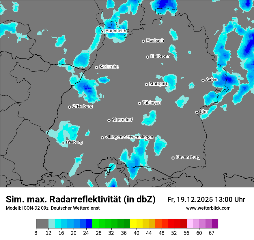 Modellkarten Simuliertes Radarbild