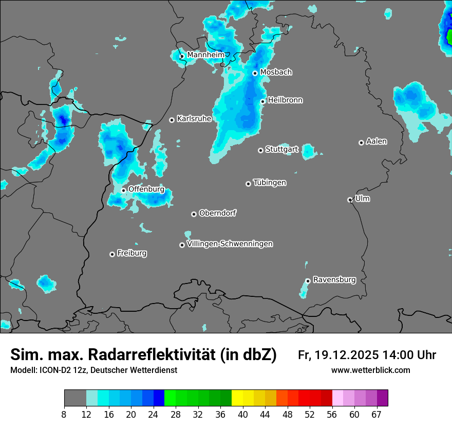 Modellkarten Simuliertes Radarbild
