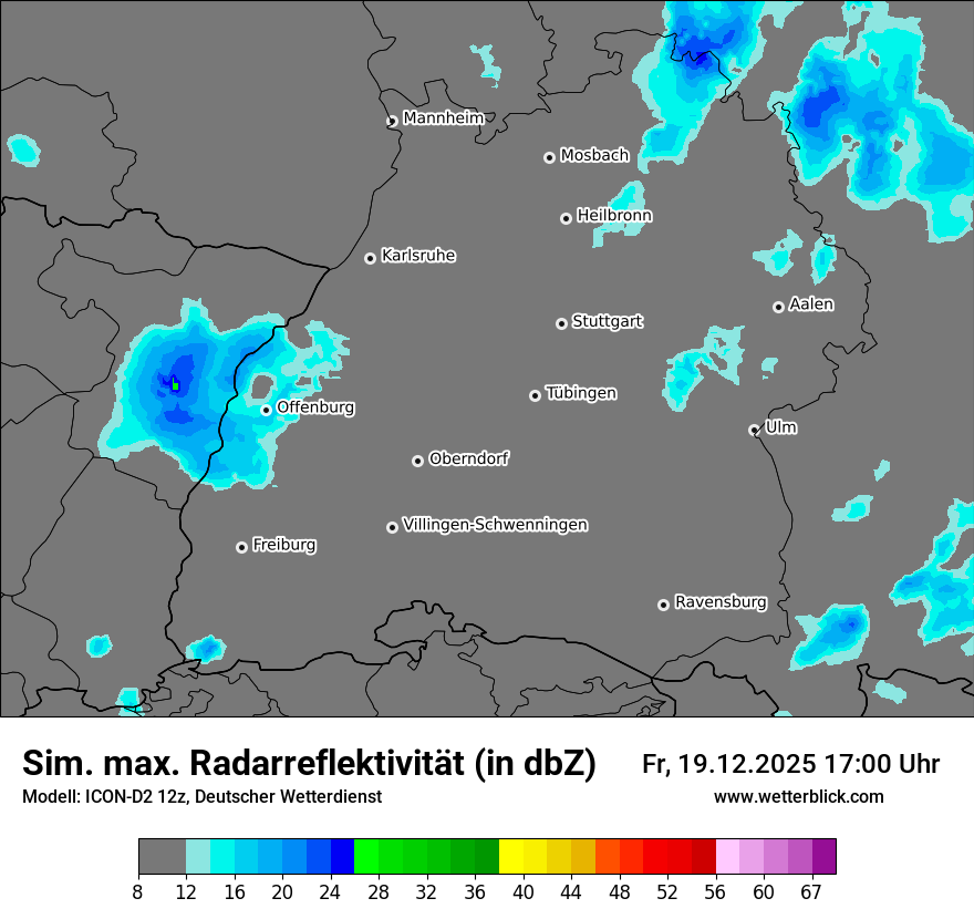 Modellkarten Simuliertes Radarbild