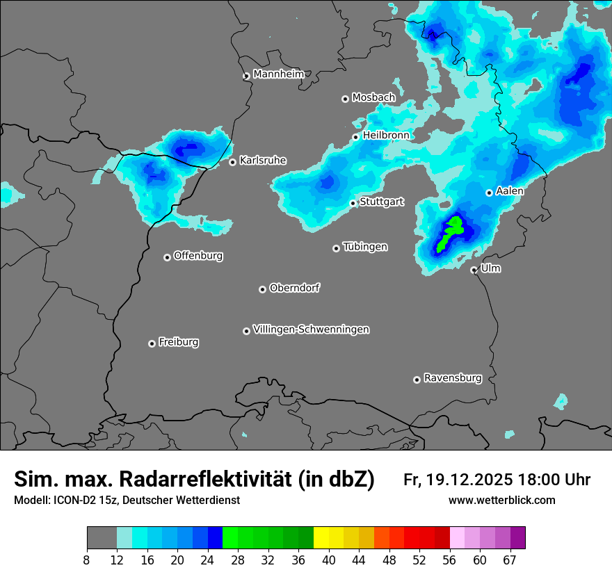 Modellkarten Simuliertes Radarbild